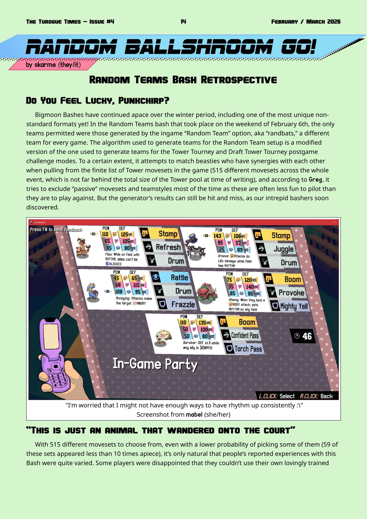 Page 14. Random Teams Bash recap